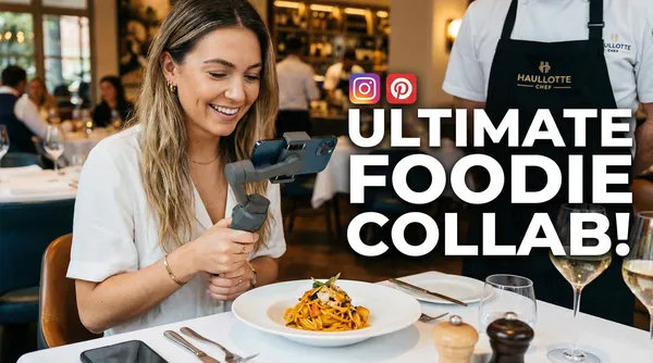 Influenceur food filmant un plat au restaurant