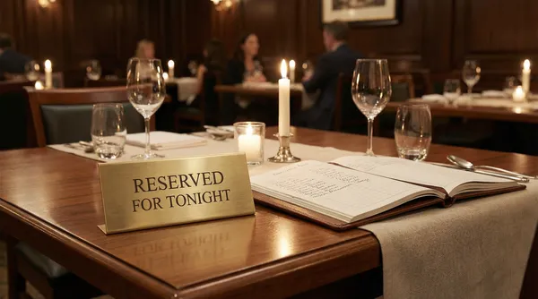 Table réservée et carnet de réservations restaurant