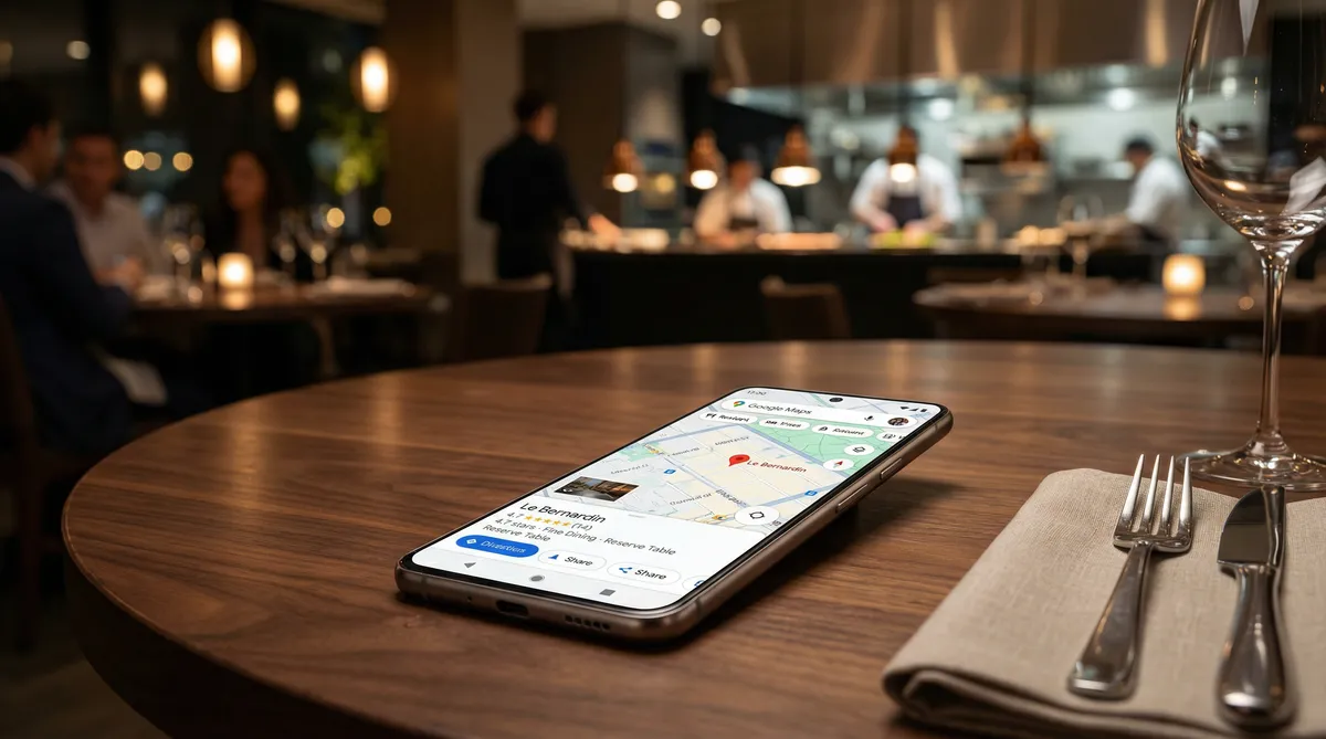 Google Maps et SEO local pour restaurant sur smartphone